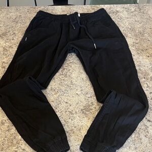 Women's Black Drawstring Jogger Pants - Casual Everyday Track Pants